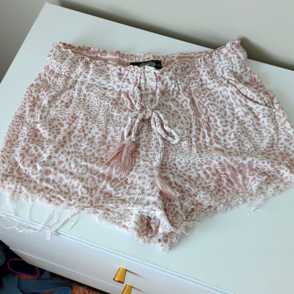 Rewash Pink Animal Leopard Print Drawstring Shorts‎ Size M